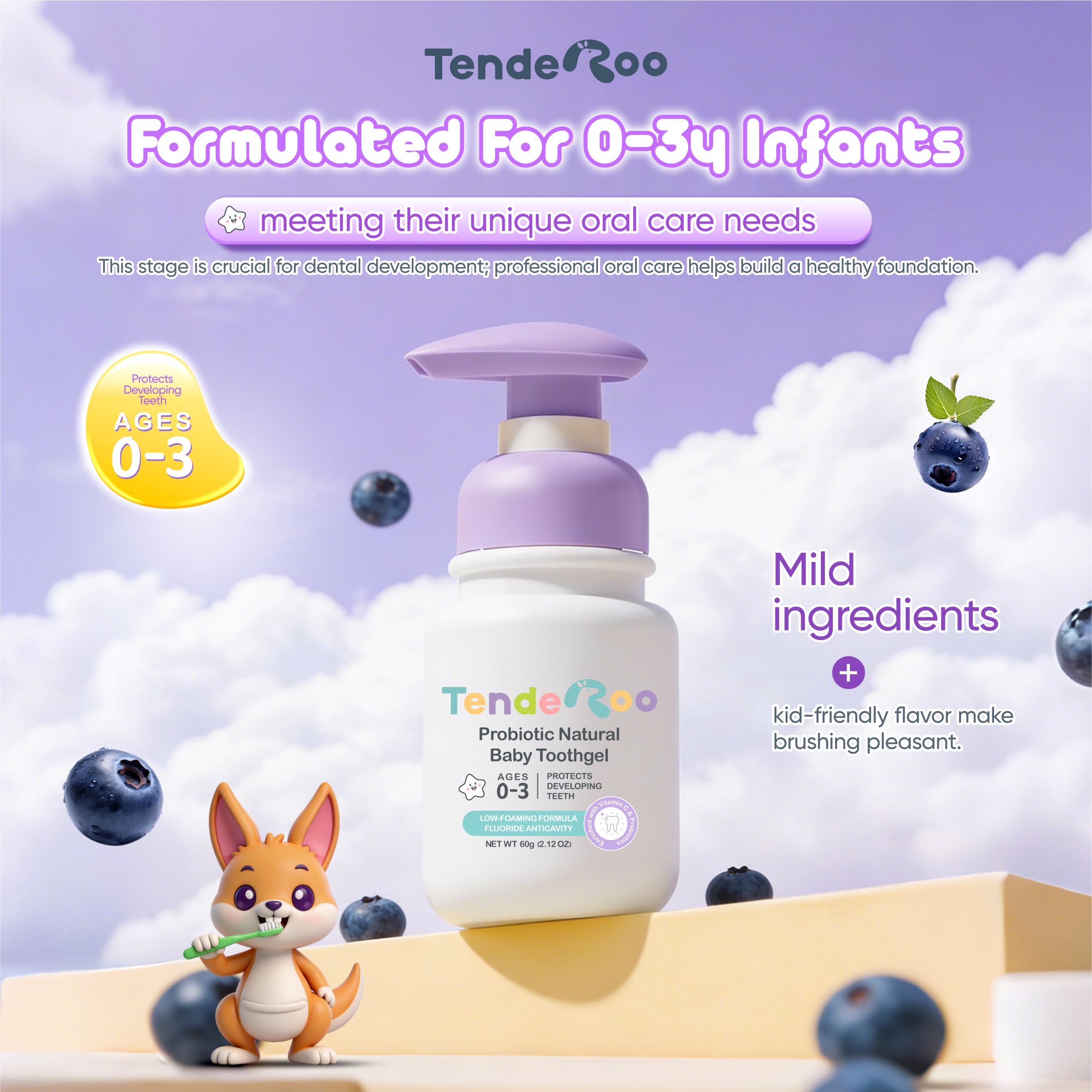 Tenderoo Probiotic Natural Baby Toothgel 0~3 Years