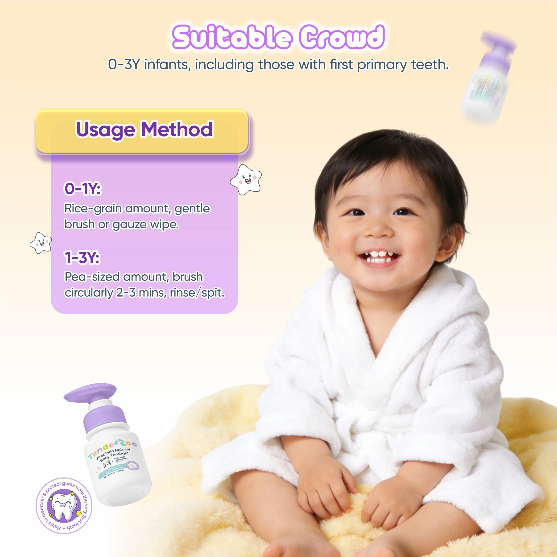 Tenderoo Probiotic Natural Baby Toothgel 0~3 Years