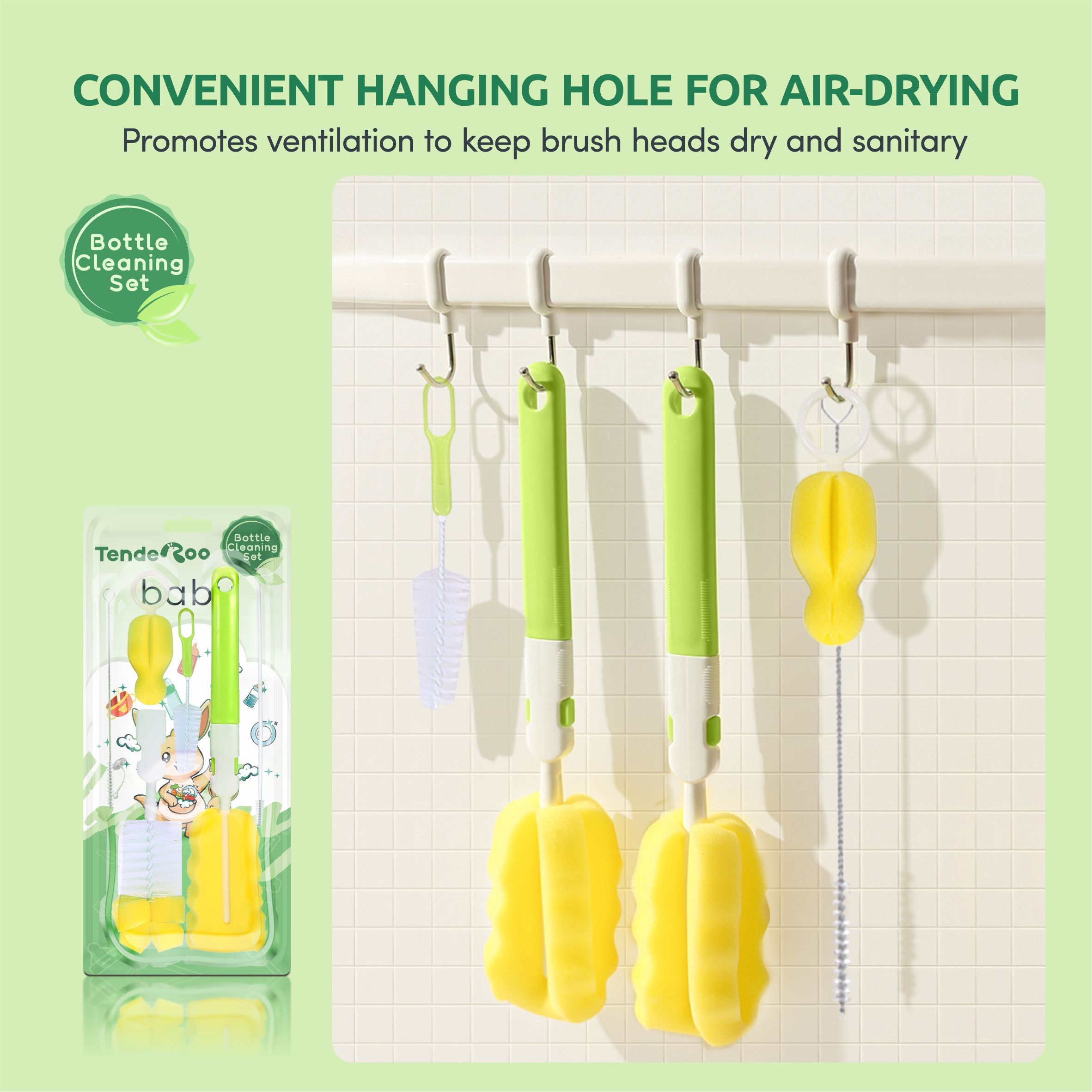 Tenderoo Baby Bottle Sponge Brush Head